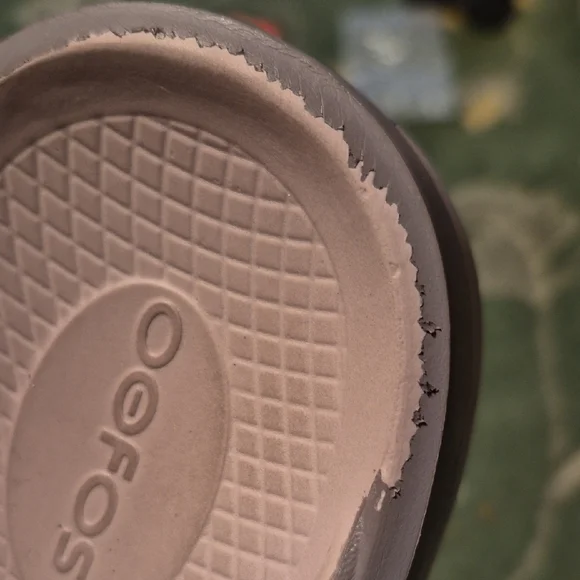 OOFOS Lavender and Gray Slide Sandals - Picture 8 of 10